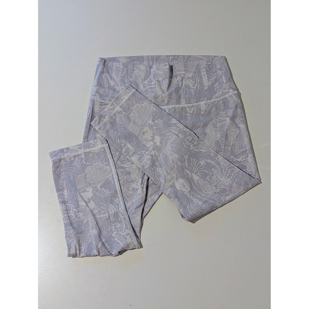 Lululemon Wunder Under Crop 21" Eternal Wave White High Rise Leggings 8